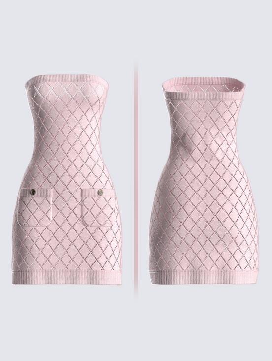 Finesse Dresses & Skirts - NIB- Finesse Celine Pink Pattern Knit Mini Dress Sz XS/S